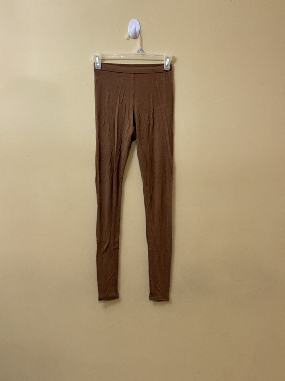 Max Mara Leggings Womens 36 XS Brown Viscose Jersey Stretch Quiet Luxury